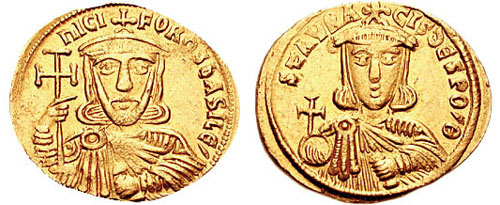Solidus de Nicphore Ier et son fils Staurakios