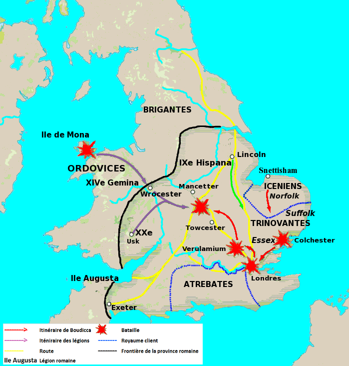 Conquête de la Bretagne vers 60 (Claude - Néron)