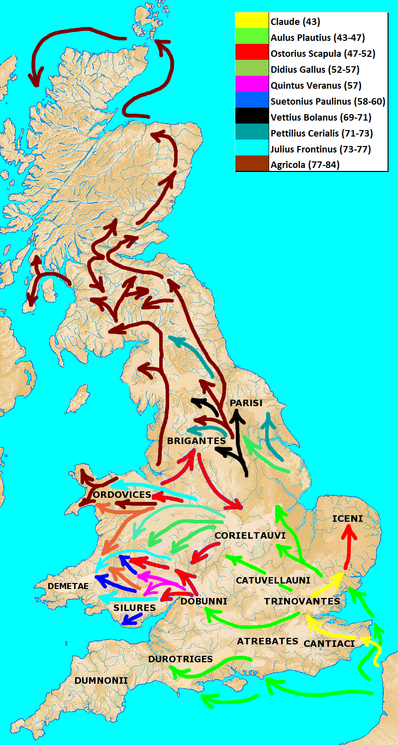 Conquête de la Bretagne vers 60 (Claude - Néron)